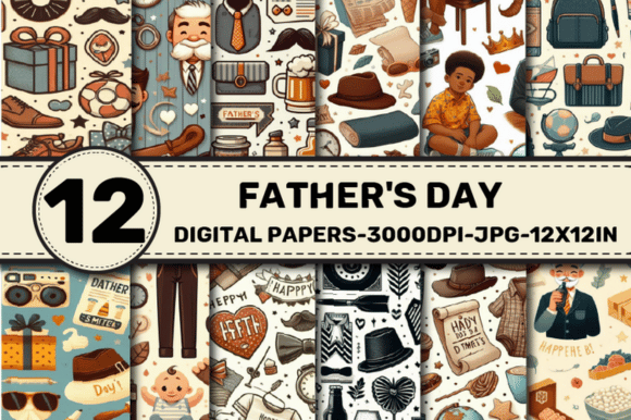 Download Father's Day Pattern Digital Papers - Premium Resources