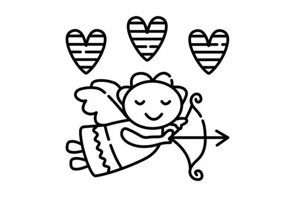 Download Black Outline Angel, Vector Illustration - Vector Collection