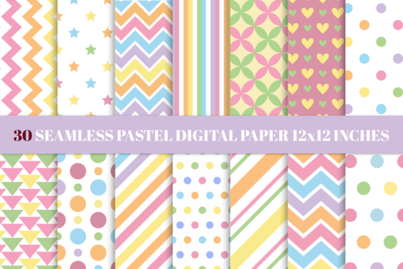 Download SEAMLESS PASTEL DIGITAL PAPER 12x12 in - Paper 12x12 Collection