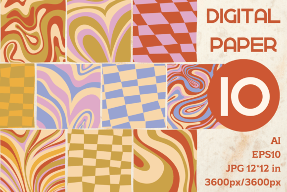 Download Hippie Abstract Digital Paper 12x12 - Paper 12x12 Collection
