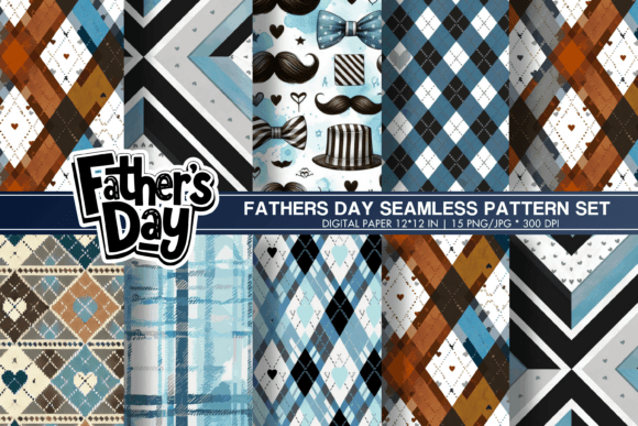 Download Happy Fathers Day Digital Paper Seamless - Premium Bundle