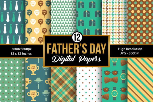 Download Father's Day Pattern Digital Papers - Premium Resources