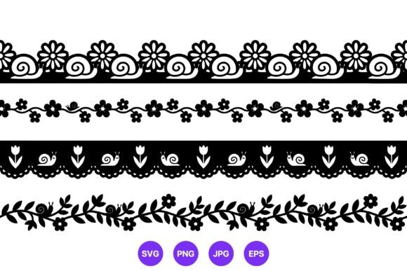 Download Floral Snail Border Vector Art - Vector Collection