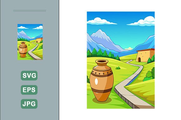 Download Ceramic Vector Landscape Background - Vector Collection
