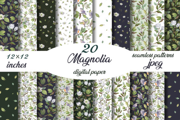 Download Magnolia. Digital Paper 12x12 Inches. - Paper 12x12 Collection