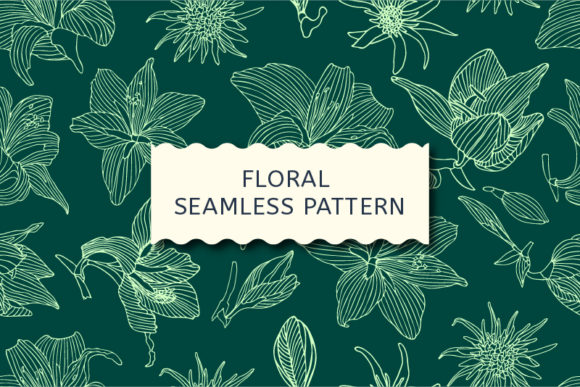 Download Vector Floral Pattern with Lily - Vector Collection