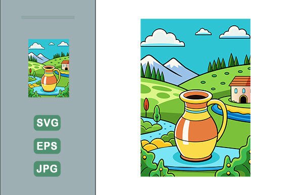 Download Ceramic Vector Landscape Background - Vector Collection